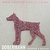 Doberman Cropped & Docked Glitter Decoration (Pink)
